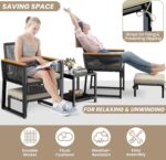 Yaheetech 5-Piece Outdoor Conversation Set, Wicker Rattan Patio Furniture Set w/... - Image 3