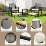 Yaheetech 5-Piece Outdoor Conversation Set, Wicker Rattan Patio Furniture Set w/... - Image 10