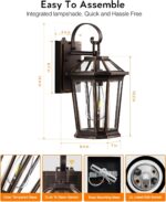 VIANIS Outdoor Wall Lights, 2-Pack Dusk to Dawn Outdoor Lighting, Rustproof Exte... - Image 5
