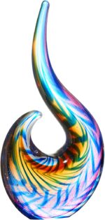 Luxury Lane Hand Blown Abstract Peacock Sommerso Art Glass Sculpture for Home De... - Image 4