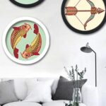 Round Wooden Picture Frame White Picture Frame Wall Hanging Decoration for Livin... - Image 4