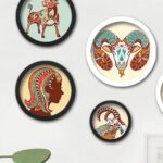 Round Wooden Picture Frame White Picture Frame Wall Hanging Decoration for Livin... - Image 6