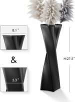 Black Tall Floor Vase 27.5in Resin Black Heart Shaped Vases Perfect for Dry or F... - Image 5