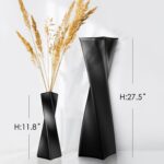 Black Tall Floor Vase 27.5in Resin Black Heart Shaped Vases Perfect for Dry or F... - Image 7