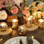 Gold Votive Candle Holders 12Pcs Assorted Gold Mercury Glass Votives Tealight Ca... - Image 6