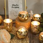 Gold Votive Candle Holders 12Pcs Assorted Gold Mercury Glass Votives Tealight Ca... - Image 8