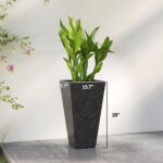 Outsunny 28 Inch Tall Planters for Outdoor Plants, Set of 3 Plastic Flower Pots ... - Image 4