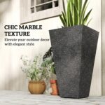 Outsunny 28 Inch Tall Planters for Outdoor Plants, Set of 3 Plastic Flower Pots ... - Image 6