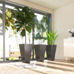 Outsunny 28 Inch Tall Planters for Outdoor Plants, Set of 3 Plastic Flower Pots ... - Image 10