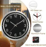 Silent Wall Clock Battery Operated,Modern Metal Wall Clock Decorative for Living... - Image 3