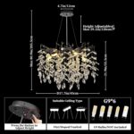Modern Crystal Chandelier 17.7" Black Tree Branch Chandelier with K9 Crystals, D... - Image 7