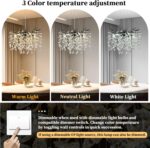 Modern Crystal Chandelier 17.7" Black Tree Branch Chandelier with K9 Crystals, D... - Image 8