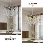 Modern Crystal Chandelier 17.7" Black Tree Branch Chandelier with K9 Crystals, D... - Image 9