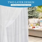 RYB HOME Outdoor Sheer Curtains for Porch, Privacy Added 2 Layer Design Light Fi... - Image 4