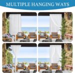RYB HOME Outdoor Sheer Curtains for Porch, Privacy Added 2 Layer Design Light Fi... - Image 5