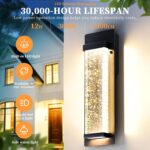 Bubble Glass Outdoor Wall Light Fixtures 2-Pack, Anti-Rust Outdoor LED Porch Lig... - Image 5
