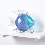 Blue Glass Fish Art Decoration Hand Blown Glass Fish Figurine, Art Paperweight C... - Image 3