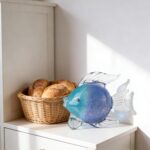 Blue Glass Fish Art Decoration Hand Blown Glass Fish Figurine, Art Paperweight C... - Image 5