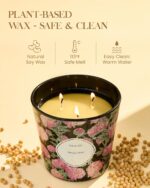 M&SENSE Neroli Noir Scented Candle, 28.2oz 3 Wick Natural Soy Wax Large Candles,... - Image 5