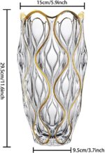 Hand Painted Gold Vase 11.6 inch Tall. (Gold) - Image 3