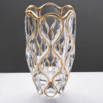 Hand Painted Gold Vase 11.6 inch Tall. (Gold) - Image 8