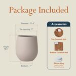 KUTE NEST 12.5" H x 11.4" D Premium Corso Fiberstone Round Tapered Planter with ... - Image 3