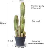 Artificial Cactus Fake Big Cactus 24 Inch Faux Cacti Plants for Home Garden Offi... - Image 3