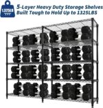 Garvee 71"Wide Storage Shelves Metal Shelving Units 5 Tier, Wire Shelving Rack 1... - Image 5