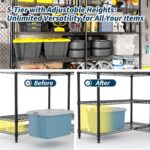 Garvee 71"Wide Storage Shelves Metal Shelving Units 5 Tier, Wire Shelving Rack 1... - Image 6