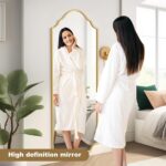 WallBeyond Arched Full Length Mirror Wall Mounted, 70"x24" Gold Metal Frame Full... - Image 5