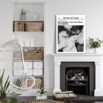 Trendy The New York Times Wall Art 12x16in Framed, Black and White Elegant Urban... - Image 6