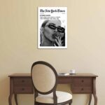 Trendy The New York Times Wall Art 12x16in Framed, Black and White Elegant Urban... - Image 8