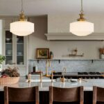 Vintage Brass Milk Glass Pendant Light Fixture, 13.8" White Pleated Glass Chande... - Image 4