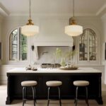 Vintage Brass Milk Glass Pendant Light Fixture, 13.8" White Pleated Glass Chande... - Image 9