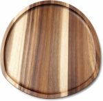 Okllen Set of 5 Small Acacia Wood Serving Platter and Trays, Irregular Oval Soli... - Image 4