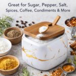 Marble Ceramics Sugar Bowl Ceramic Seasoning Box Ceramic Spice Jars Porcelain Co... - Image 4