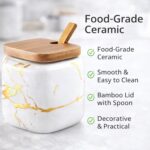 Marble Ceramics Sugar Bowl Ceramic Seasoning Box Ceramic Spice Jars Porcelain Co... - Image 7