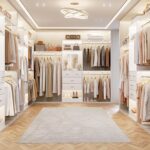 Unikito 8FT Closet System with 4 Drawers, 96" Wood Closet Organizer with Mirror ... - Image 3