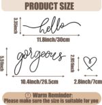 Chedin Black Hello Gorgeous Metal Wall Art Decor,Sign Wall Art,for Living Room O... - Image 3