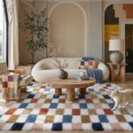 PureCozy Checkered Rug 5x7 for Living Room, Modern Rainbow Shag Rug Super Soft W... - Image 5