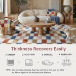 PureCozy Checkered Rug 5x7 for Living Room, Modern Rainbow Shag Rug Super Soft W... - Image 7