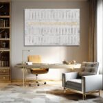 Dolidoteart White Gold Gray Canvas Wall Art, Neutral Abstract Wall Art Print wit... - Image 3