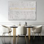 Dolidoteart White Gold Gray Canvas Wall Art, Neutral Abstract Wall Art Print wit... - Image 4