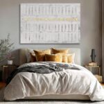 Dolidoteart White Gold Gray Canvas Wall Art, Neutral Abstract Wall Art Print wit... - Image 5