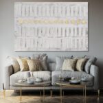Dolidoteart White Gold Gray Canvas Wall Art, Neutral Abstract Wall Art Print wit... - Image 6