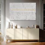 Dolidoteart White Gold Gray Canvas Wall Art, Neutral Abstract Wall Art Print wit... - Image 8