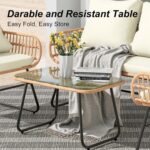 LEX CRAFT 4-Piece Wicker Outdoor Patio Furniture Set with Cushions & Tempered Gl... - Image 4