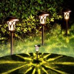 GIGALUMI 6 Pack Solar Pathway Lights Outdoor, Metal Glass & ABS Solar Landscape ... - Image 3