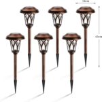 GIGALUMI 6 Pack Solar Pathway Lights Outdoor, Metal Glass & ABS Solar Landscape ... - Image 4