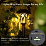GIGALUMI 6 Pack Solar Pathway Lights Outdoor, Metal Glass & ABS Solar Landscape ... - Image 5